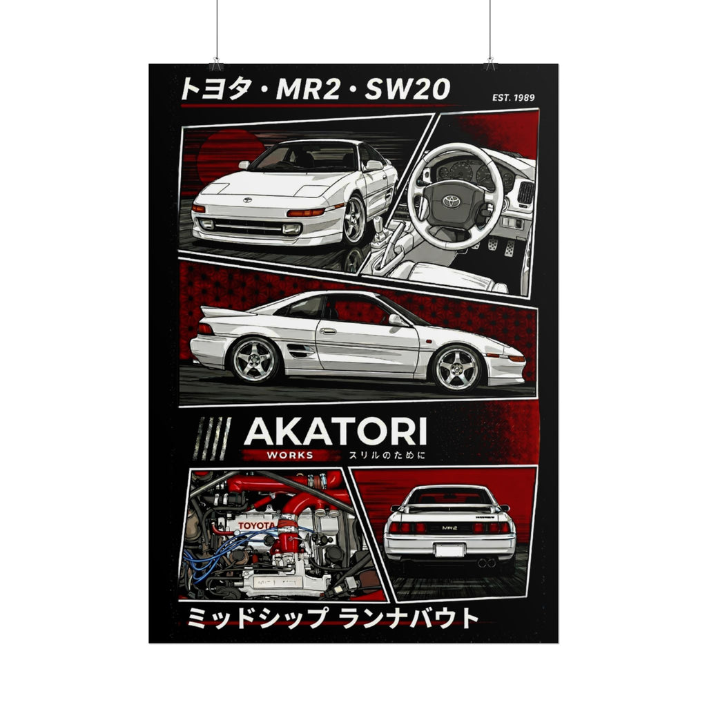Toyota MR2 SW20 "AKATORI WORKS" Poster