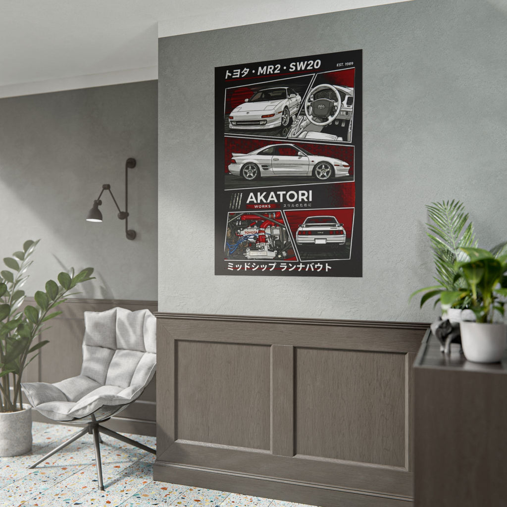 Toyota MR2 SW20 "AKATORI WORKS" Poster