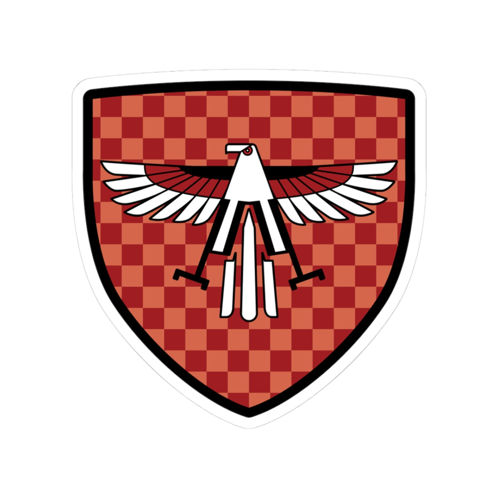 Checkered Red Eagle Shield Sticker | Kiss-Cut Vinyl Decal