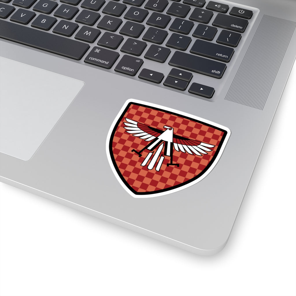 Checkered Red Eagle Shield Sticker | Kiss-Cut Vinyl Decal