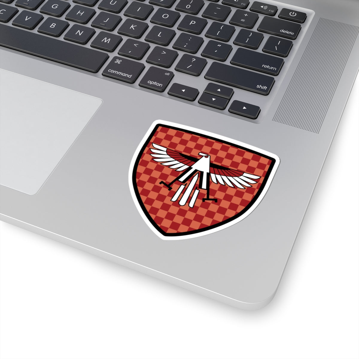 Checkered Red Eagle Shield Sticker | Kiss-Cut Vinyl Decal