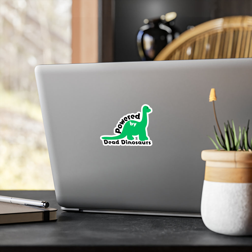 Powered by Dead Dinosaurs Green Brontosaurus Vinyl Sticker