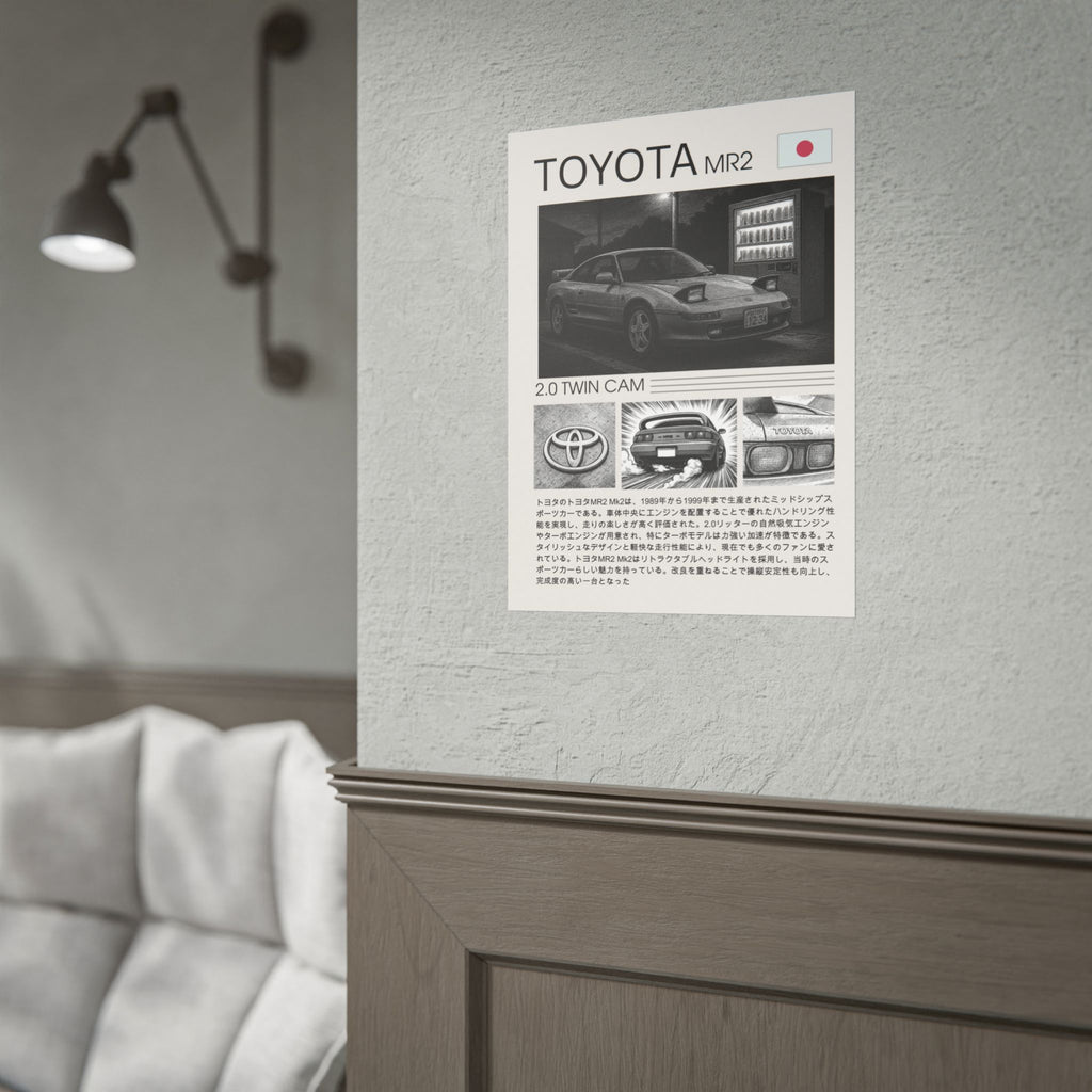 Toyota MR2 Mk2 SW20 Manga Poster