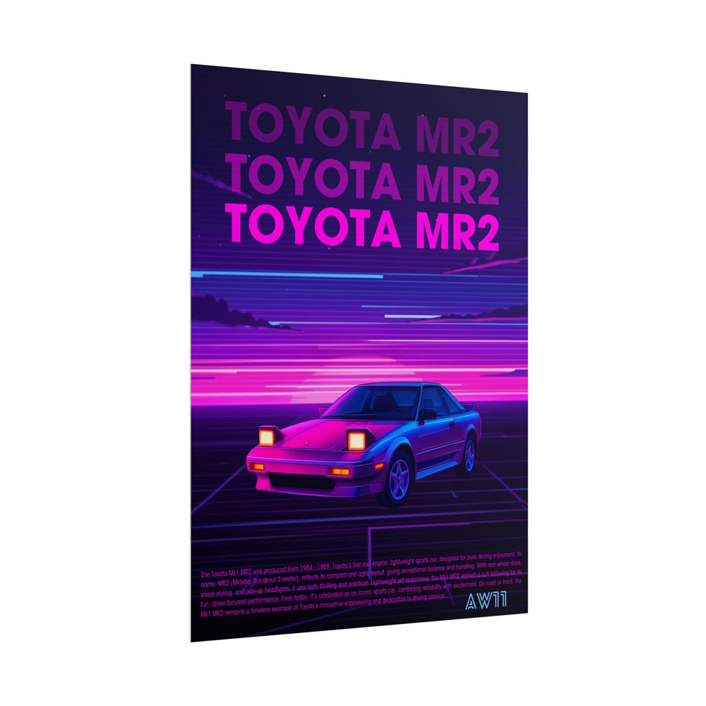 Toyota MR2 AW11 80s Retro Poster