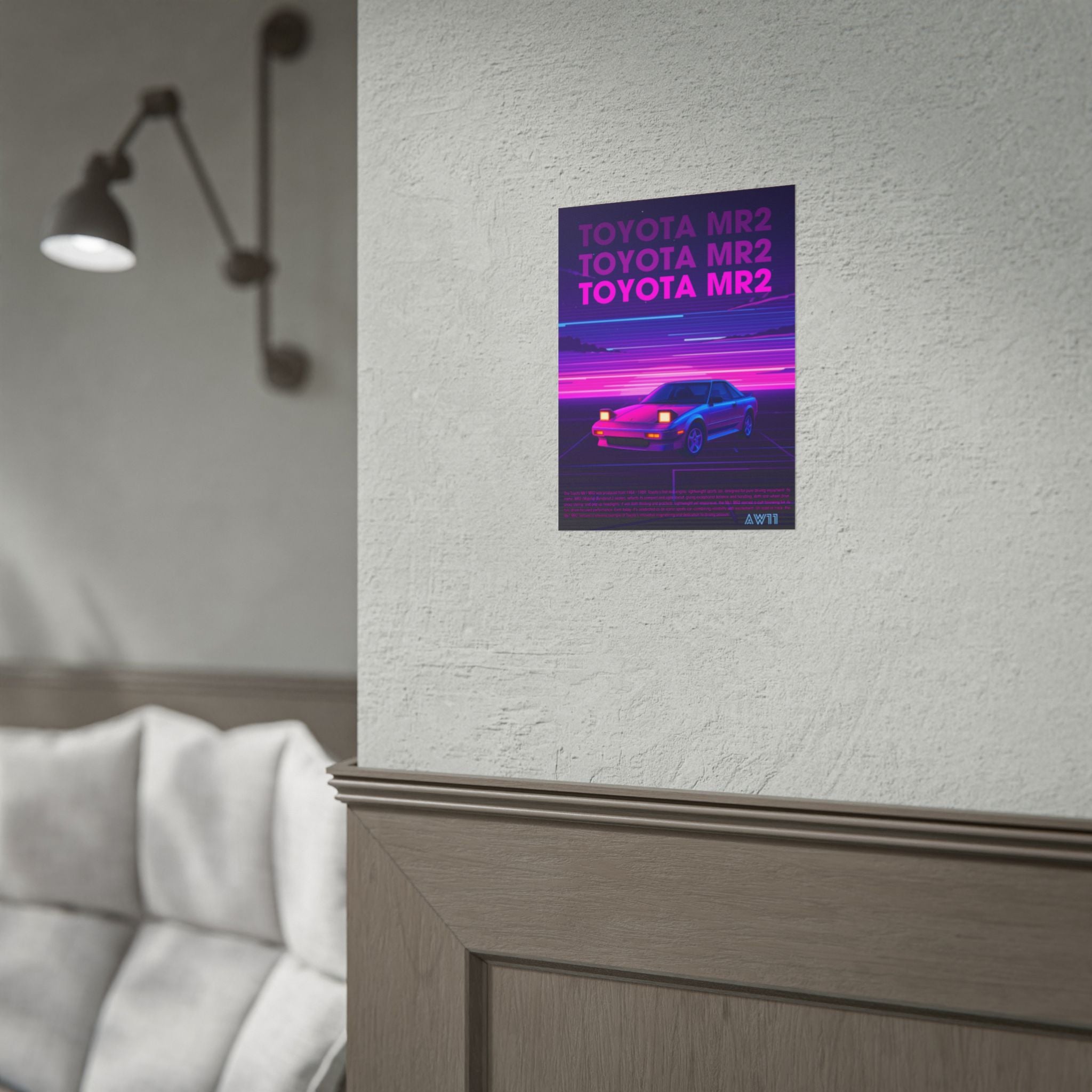 Toyota MR2 AW11 80s Retro Poster