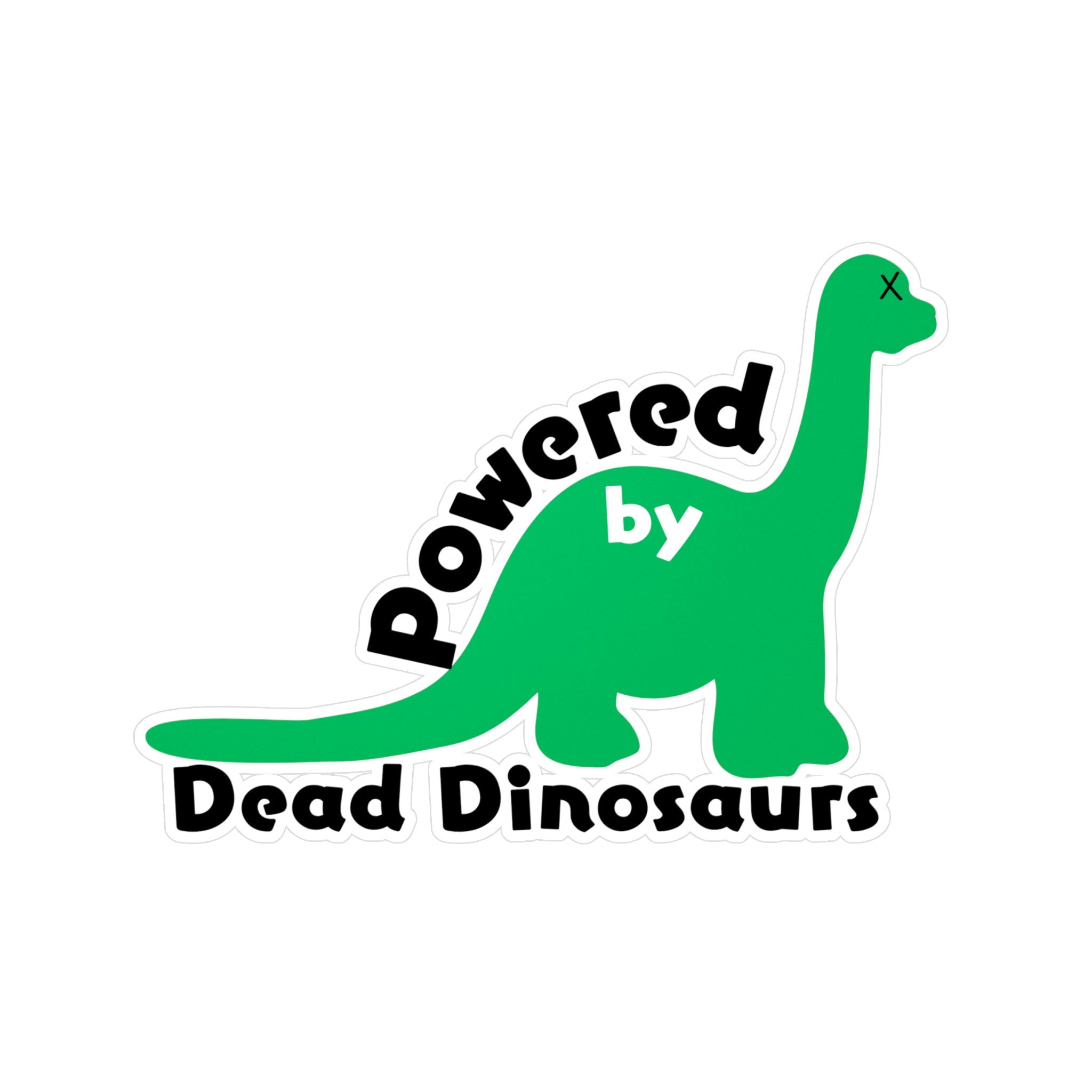 Powered by Dead Dinosaurs Green Brontosaurus Vinyl Sticker