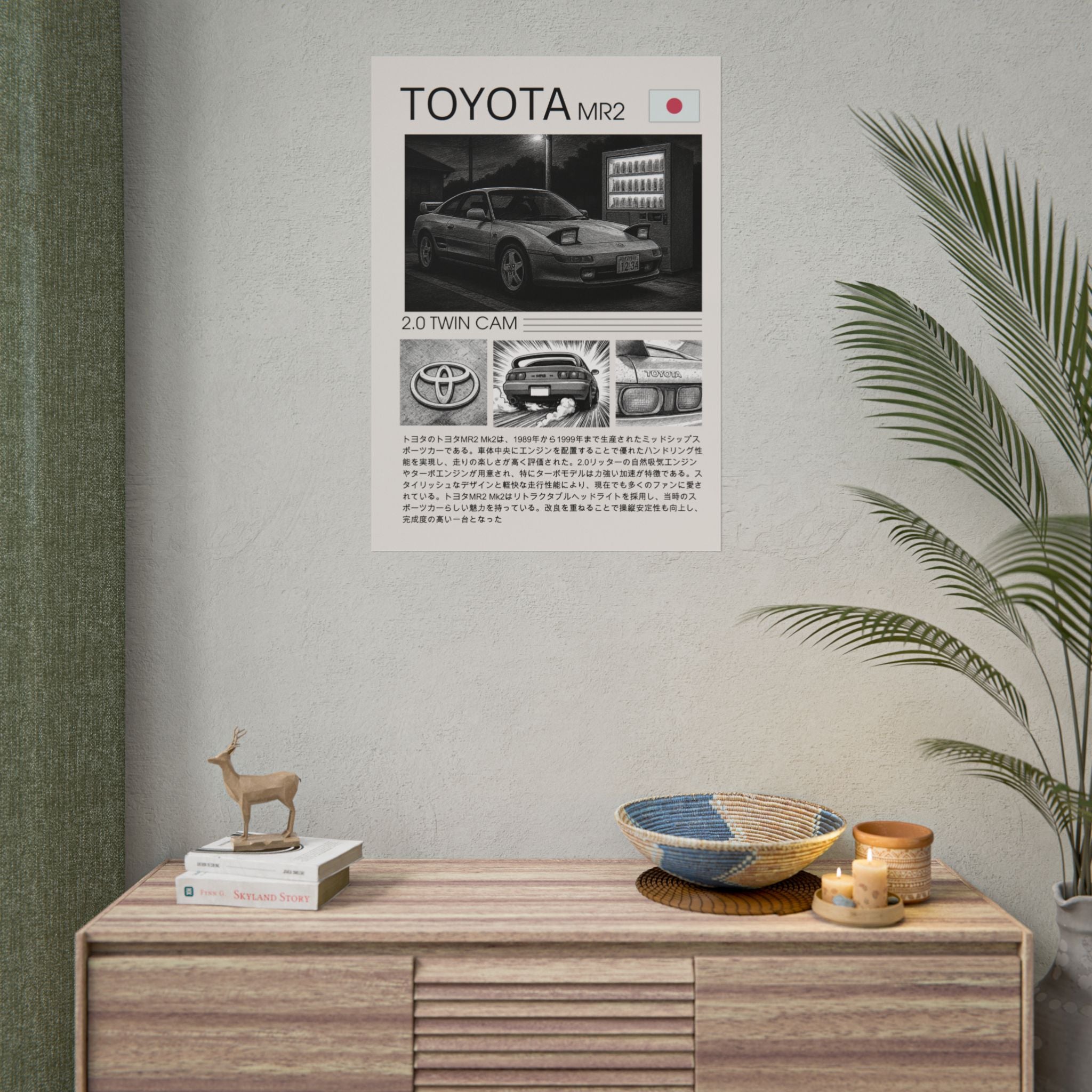 Toyota MR2 Mk2 SW20 Manga Poster