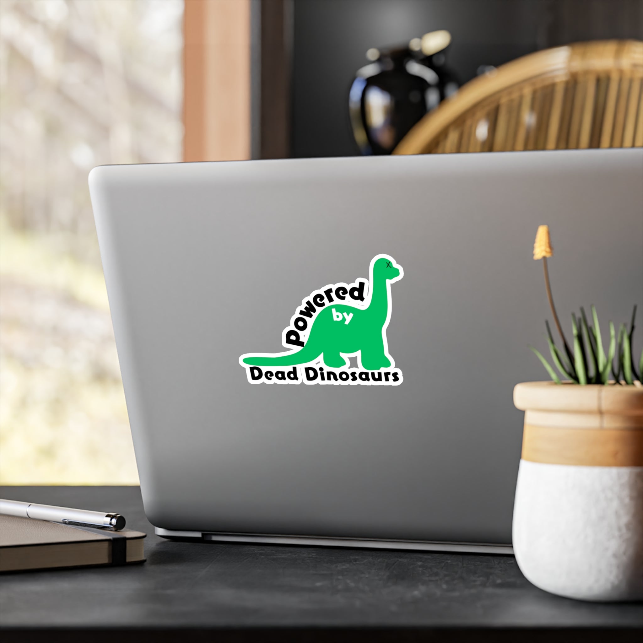 Powered by Dead Dinosaurs Green Brontosaurus Vinyl Sticker