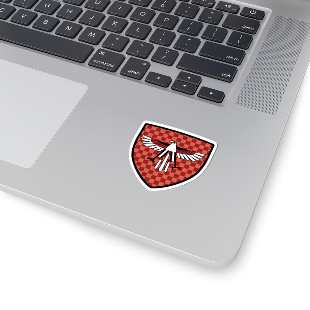 Checkered Red Eagle Shield Sticker | Kiss-Cut Vinyl Decal