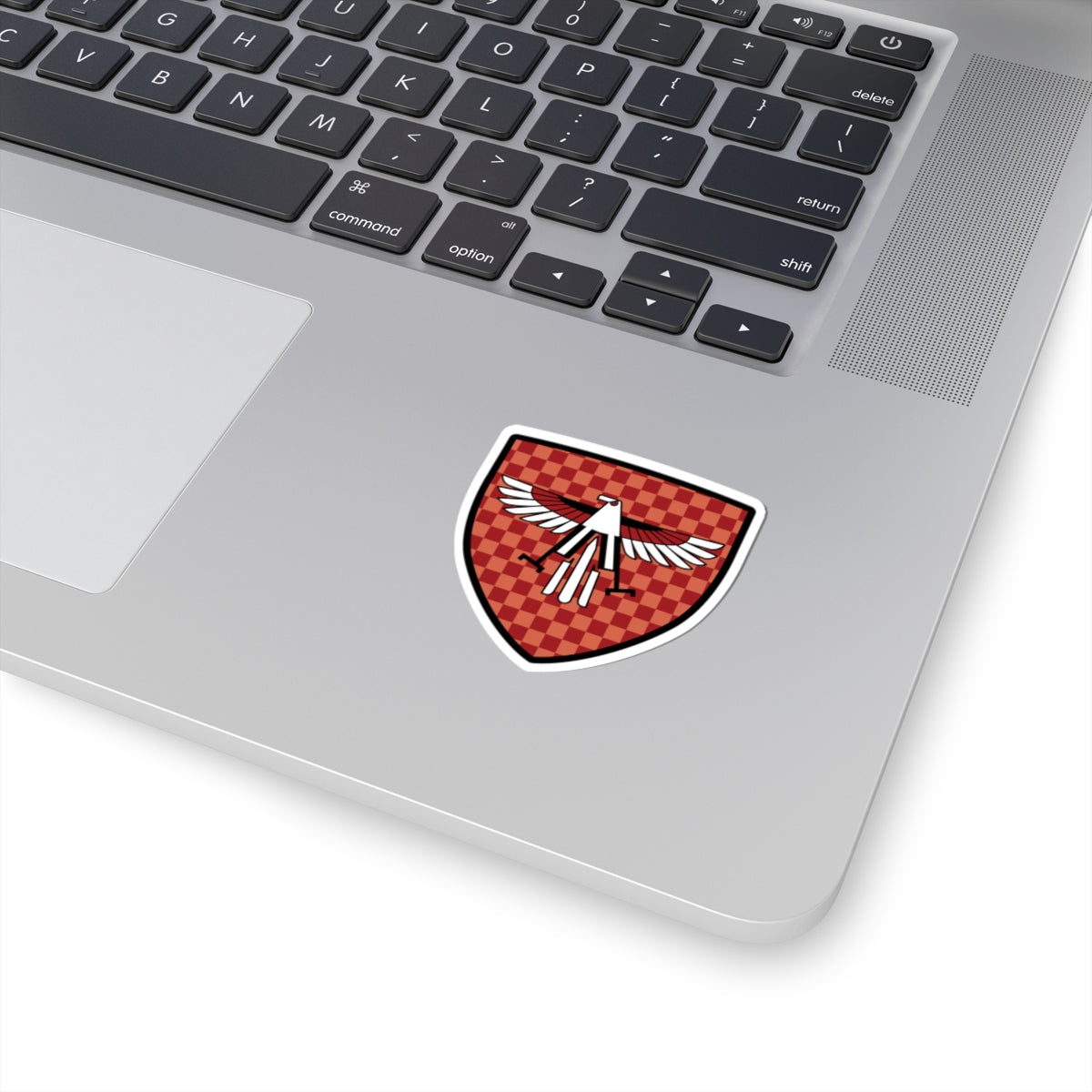 Checkered Red Eagle Shield Sticker | Kiss-Cut Vinyl Decal