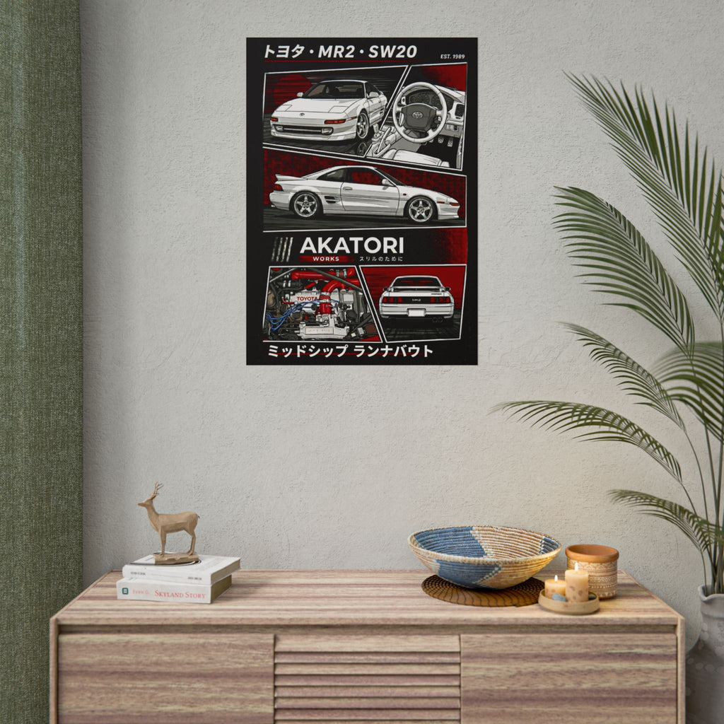 Toyota MR2 SW20 "AKATORI WORKS" Poster