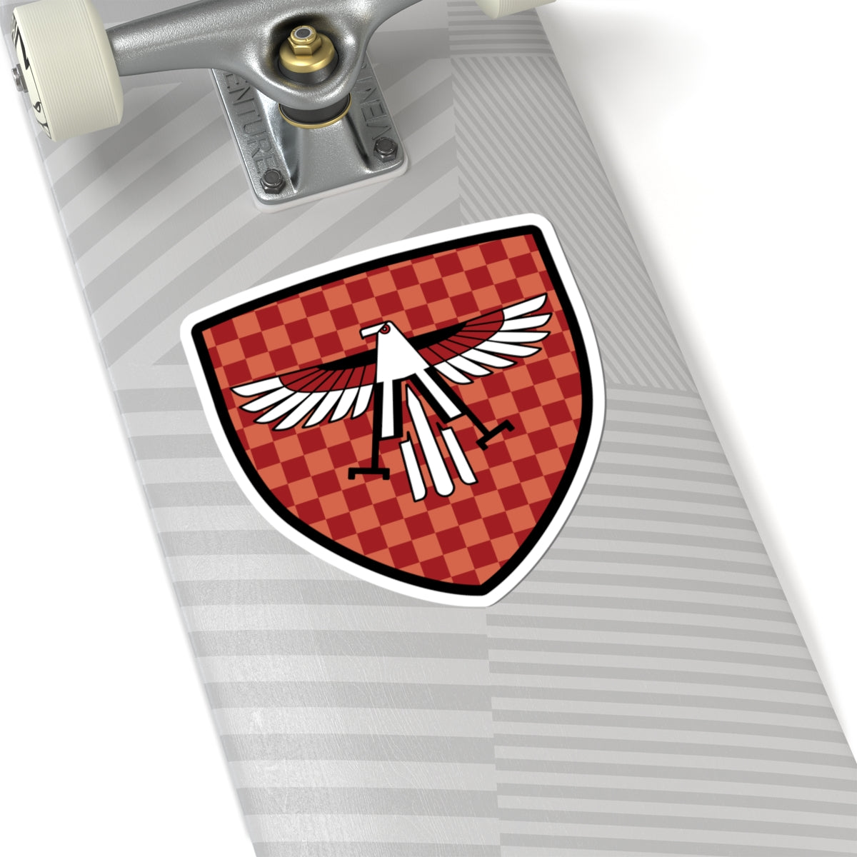Checkered Red Eagle Shield Sticker | Kiss-Cut Vinyl Decal