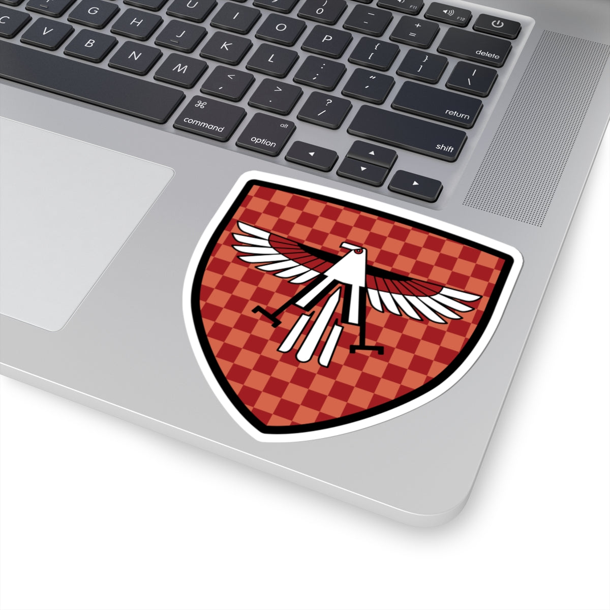 Checkered Red Eagle Shield Sticker | Kiss-Cut Vinyl Decal