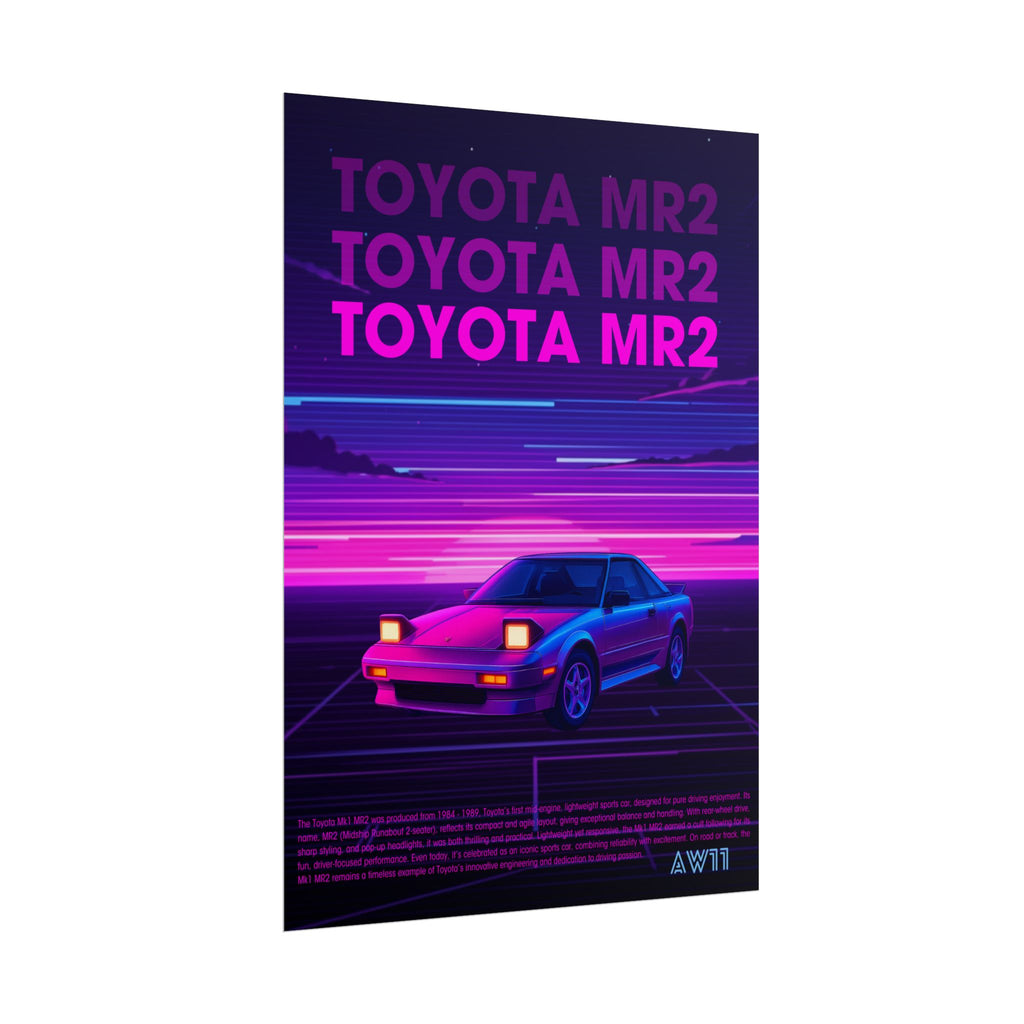Toyota MR2 AW11 80s Retro Poster