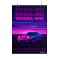 Toyota MR2 AW11 80s Retro Poster