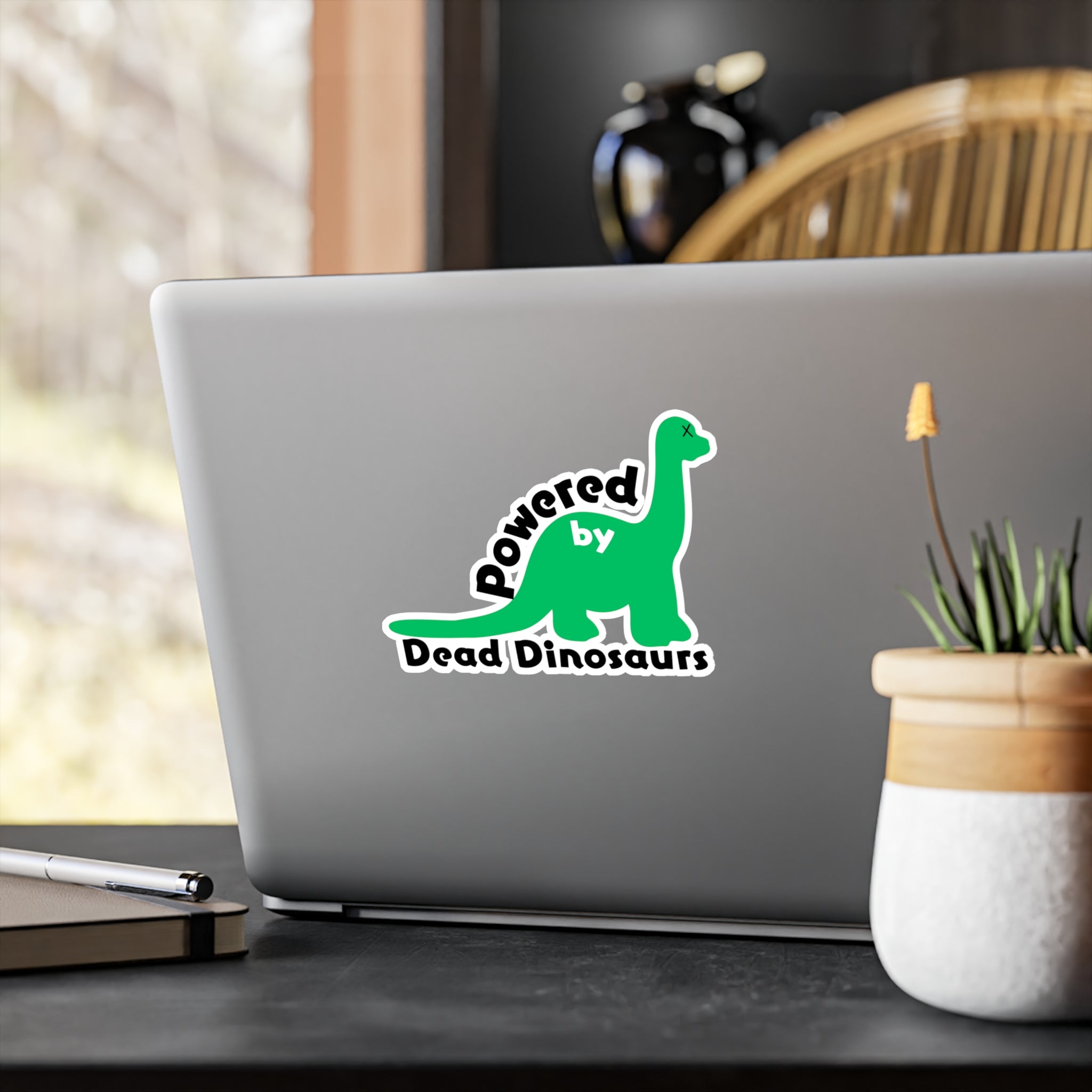 Powered by Dead Dinosaurs Green Brontosaurus Vinyl Sticker