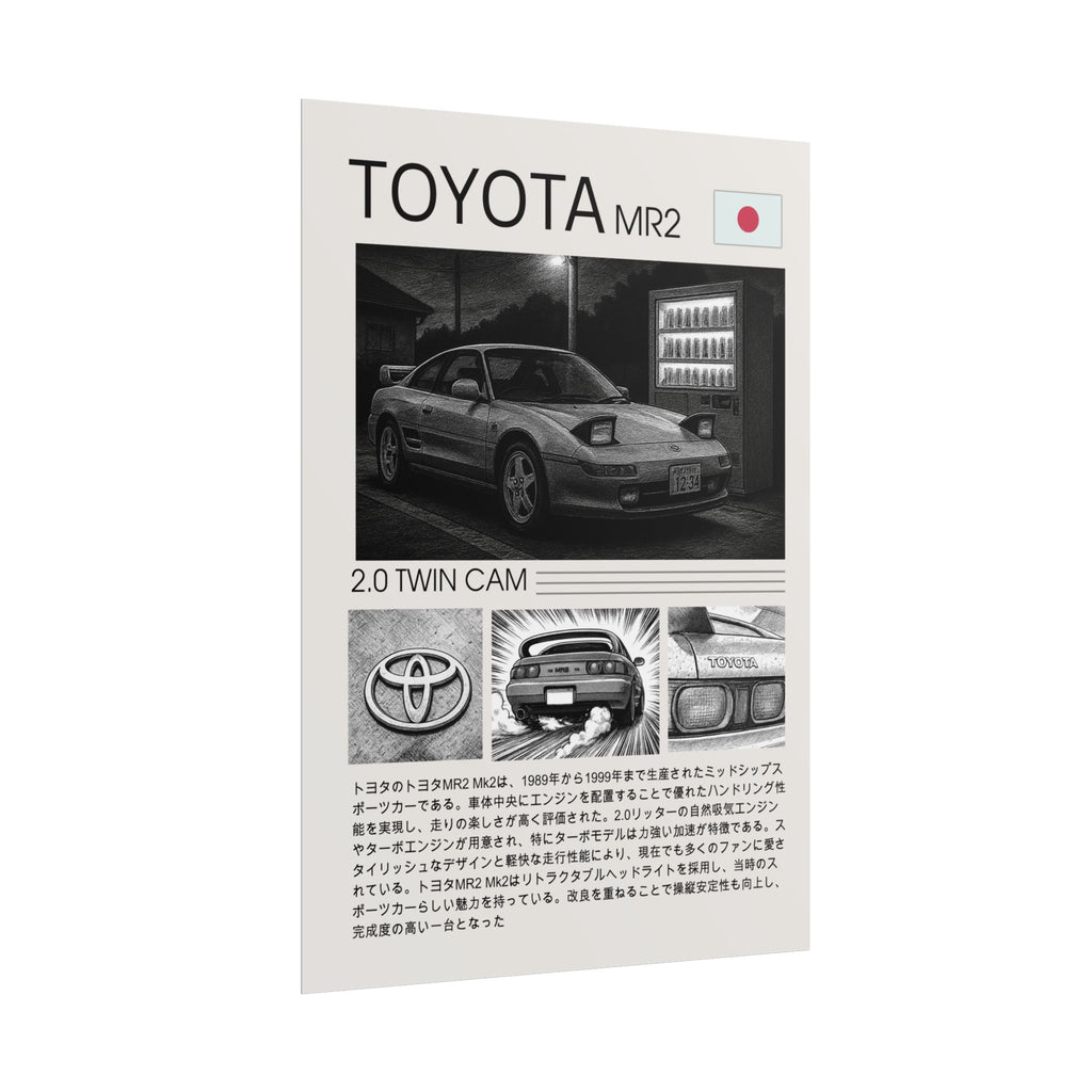 Toyota MR2 Mk2 SW20 Manga Poster