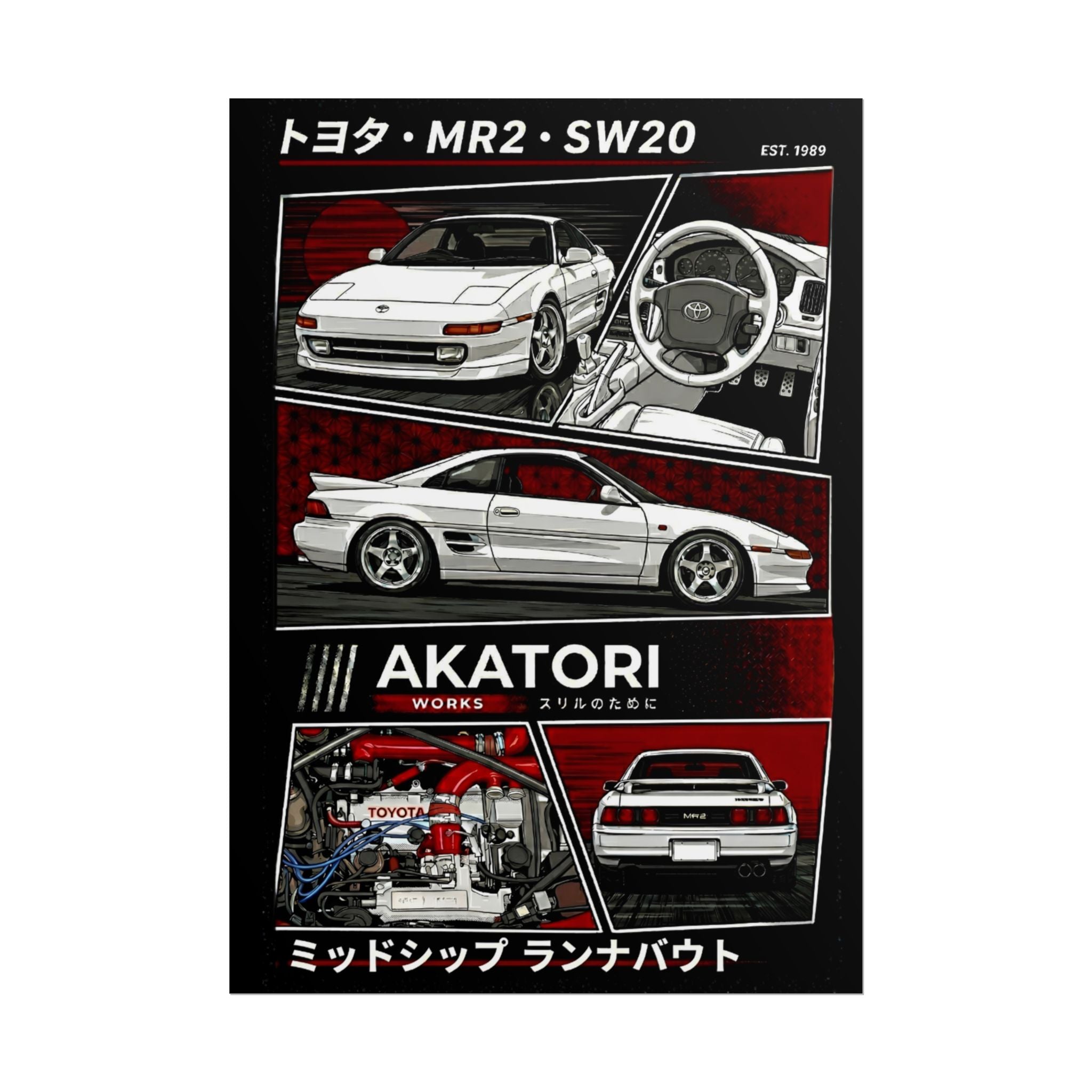 Toyota MR2 SW20 "AKATORI WORKS" Poster