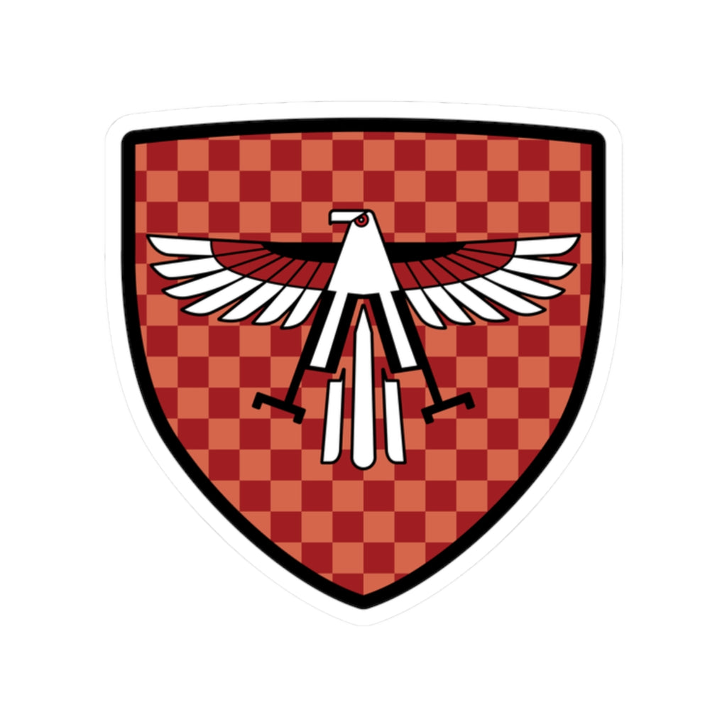 Checkered Red Eagle Shield Sticker | Kiss-Cut Vinyl Decal
